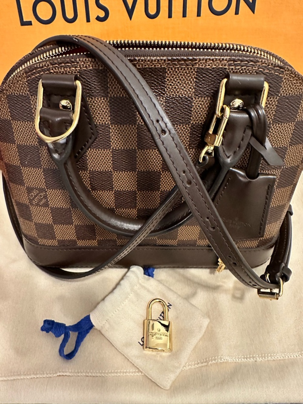 Louis Vuitton Damier Ebene Alma BB Handbag with Adjustable Strap - Picture 2 of 16